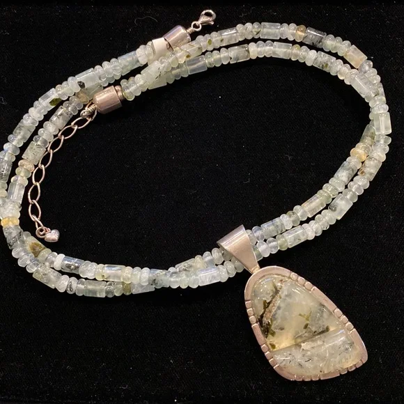 Sterling Green Quartz Necklace
